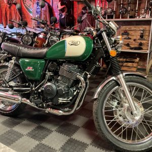 Photo of Mash Roadstar 400 in Heritage Green in side view at Chas Mann Motorcycles of Birmingham