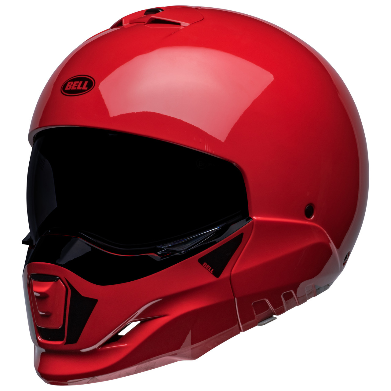 Helmet, Duplet Red with dark smoked visor right hand side three quarter view available to try on at Birmingham's Chas Mann Motorcycles.