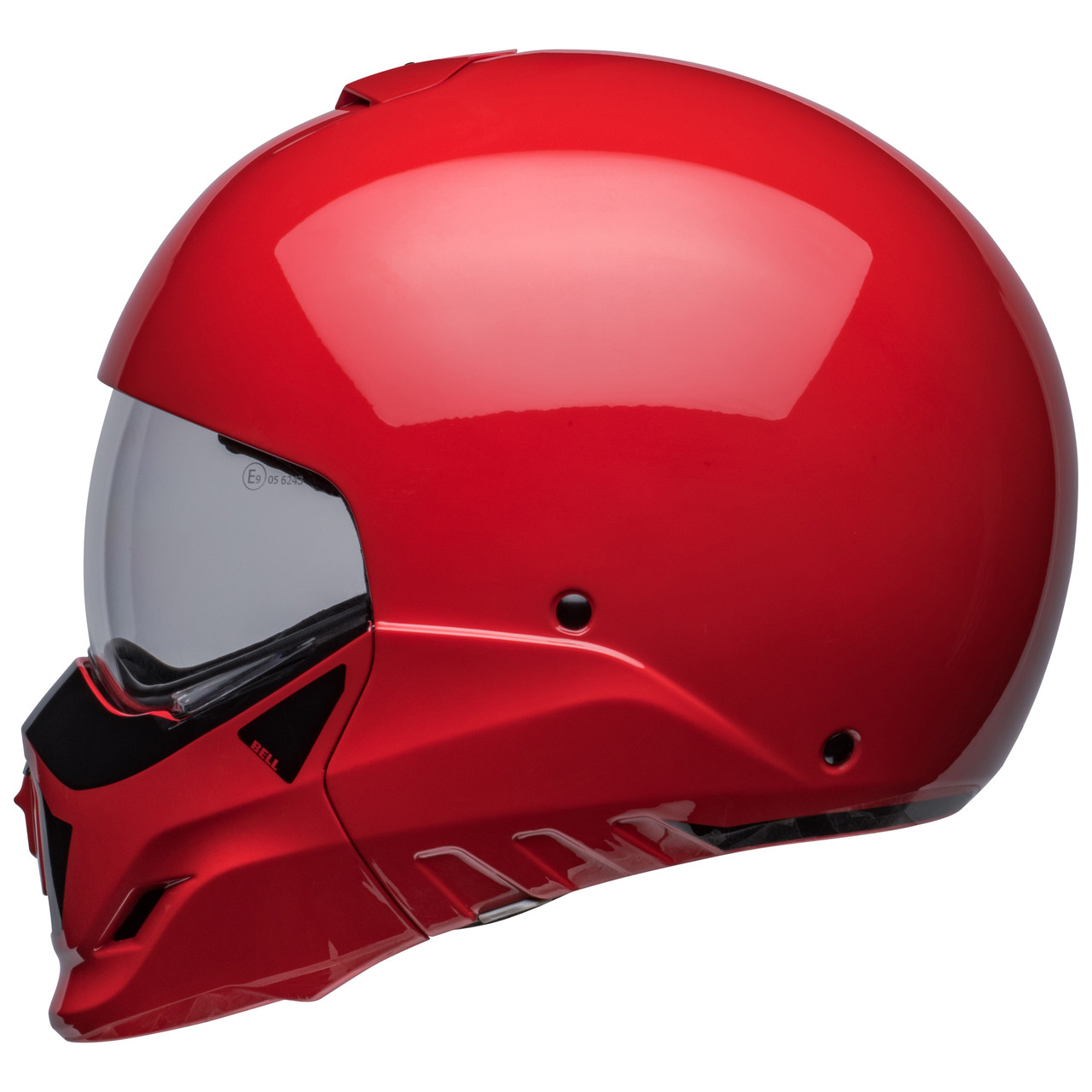 Bell Broozer Full Face (Removable) Helmet, Duplet Red right hand side view available to try on at Birmingham's Chas Mann Motorcycles.