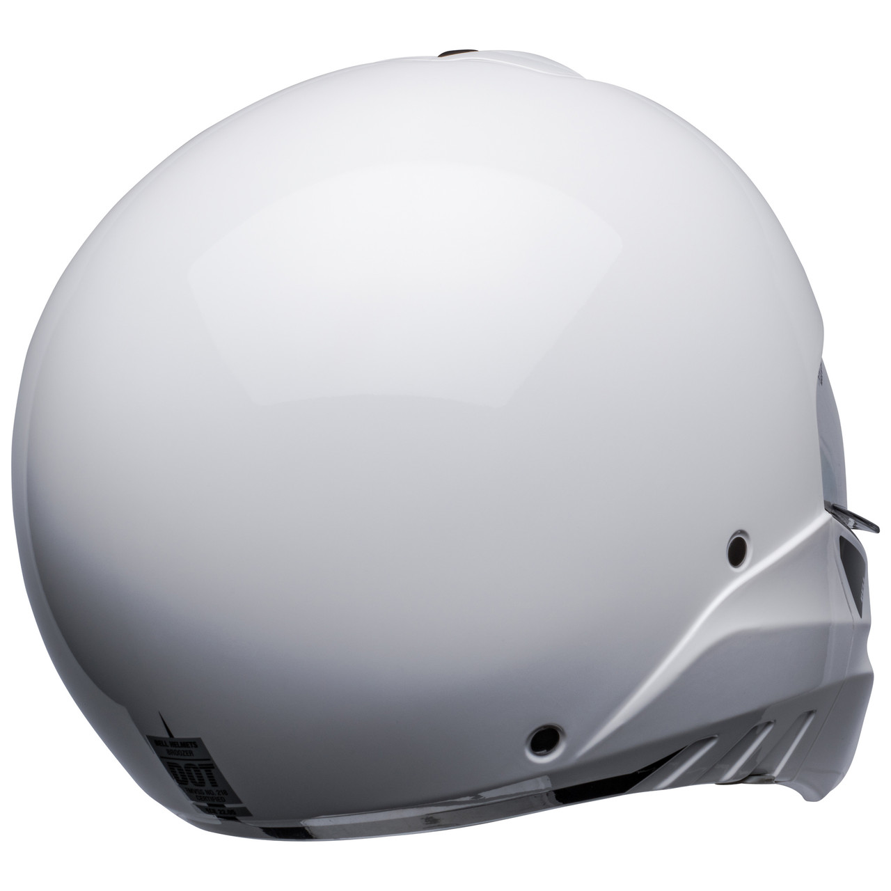Bell Broozer Full Face (Removable) Helmet with smoked visor, Duplet White three rear view.