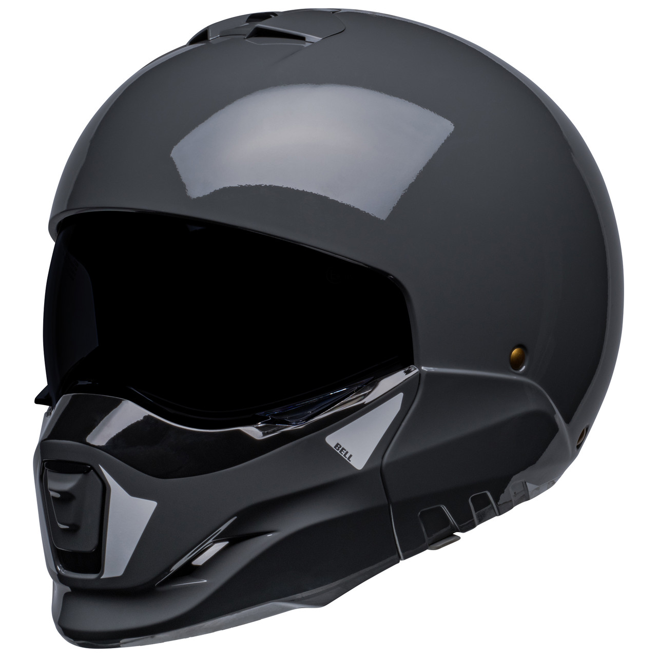 Bell Broozer Full Face (Removable) Helmet, Nardo Grey three quarter side view for sale at Chas Mann Motorcycles in Birmingham.