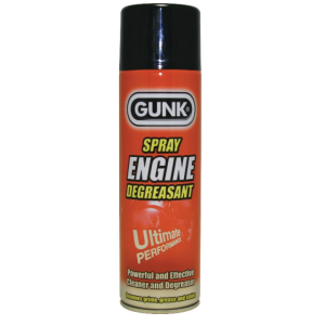 Gunk engine degreasant 500ml aerosol can available from Chas Mann Motorcycles.