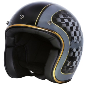 Merlin Blackbird Jet Racer Black Helmet