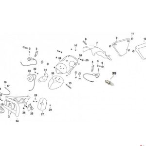 Rear fender mudguard tail light & side panels for Mash Dirt Track 50